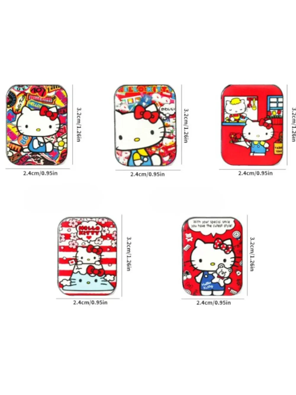 Hello Kitty Enamel Pin Set 5PCS Kawaii Brooch Badges Backpack Jacket Gift